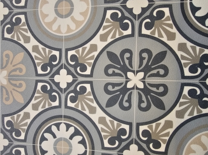 Cream and Blue Motif 3m